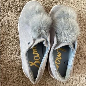 EUC Gray puff ball sneakers.
